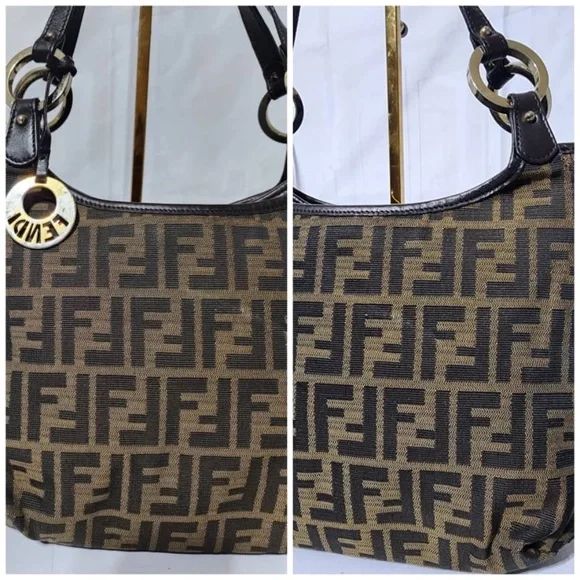 Authentic FENDI Zucca Small Chef Shopping Tote Bag Tobacco Moro Brown